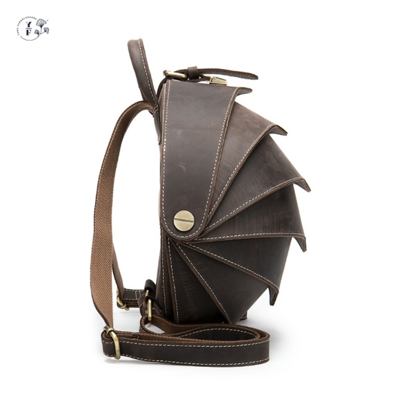 Vintage Round Crazy Horseskin Backpack main image 6